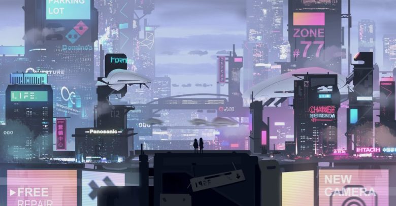 赛博朋克未来都市夜景4K动漫壁纸 免费下载-天派壁纸网