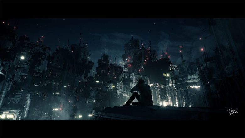 夜幕下的未来城市孤影4K动漫二次元壁纸 免费下载-天派壁纸网