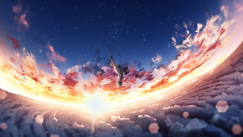 星空云海中漂浮的神秘人影4K动漫二次元壁纸 免费下载-天派壁纸网